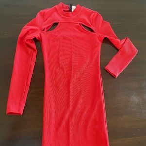 Red Cut-Out H&M Business Casual Dress